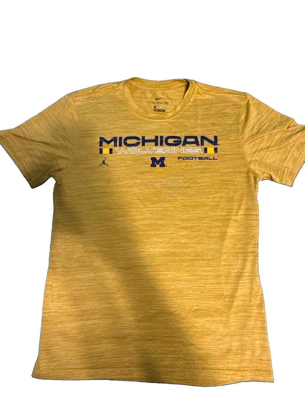 Michigan Wolverines NIKE TEE Shirt Jordan MEN'S Medium Yellow Blue FOOTBALL